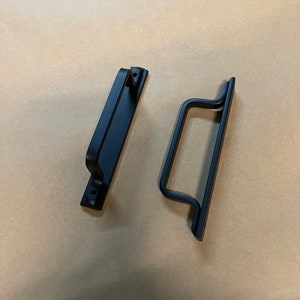 8 inch Long Iron Door Handle, SOLD INDIVIDUALLY, Barn Door Pull, Backplate Handle, Kitchen Handle, Kitchen Door Hardware, Drawer Pull