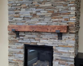 Heavy Duty Mantel Bracket with Lip - Large Steel Shelf Bracket - Metal Bracket for Wood Beam Mantle - 4" Wide - Sold Individually
