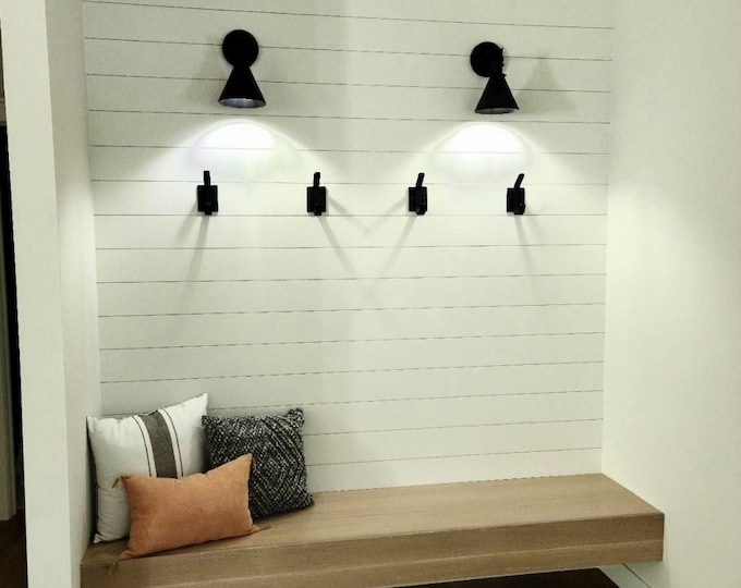 Stylish Wall Mounted Double Hooks - Elegant Metal Hangers for Towels and Robes in Black, Gold, Copper, or Silver | Handmade in the USA