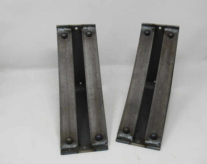 Metal Shelf Brackets 4" wide with double support bars -Rivets added