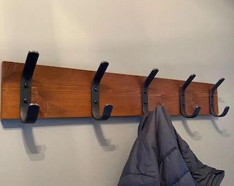 The Henrietta & Stewart Wall Hook – Heavy Duty Steel, No Backplate, Modern Farmhouse Entryway Coat Hook, Handmade USA