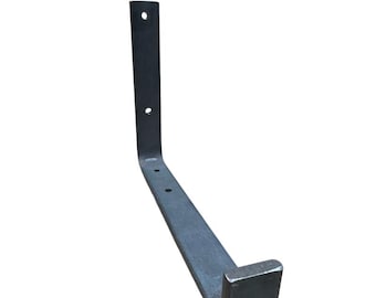 Minimal J Bracket – 1" Wide Floating Shelf Bracket, Steel Wall Shelf Support, Heavy Duty Metal Bracket, Modern Shelf Hardware, Handmade USA
