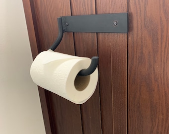 Wall Mount Toilet Paper Holder, Cabinet Mounted Modern Bathroom Hardware, Handmade and Available in Black, Gold, Silver Powder Coated Finish