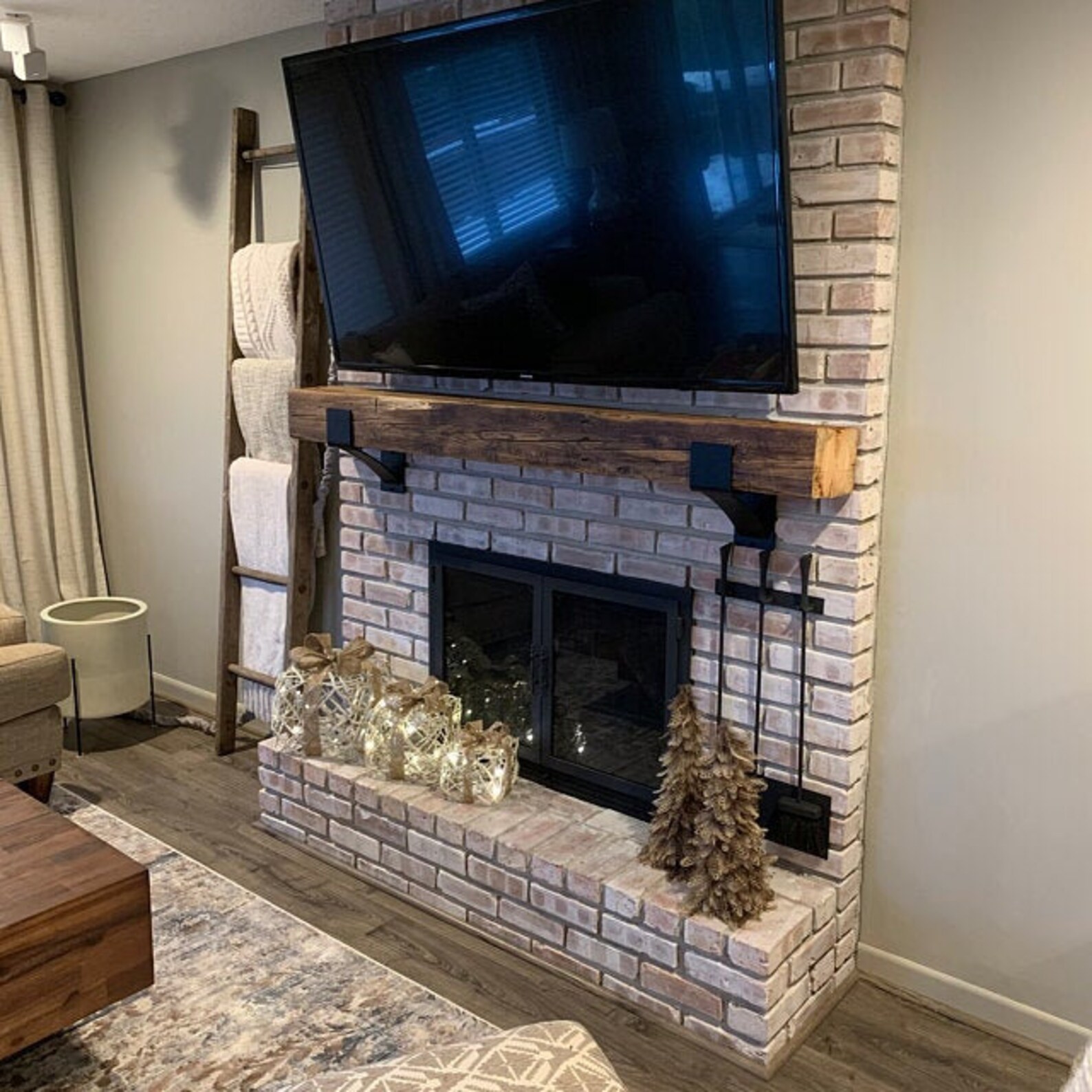 Metal Mantle Bracket Black Steel Rustic Mantel Bracket with Etsy