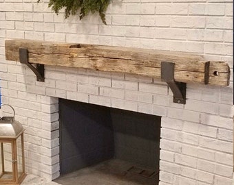 Rustic Mantel Support, SOLD INDIVIDUALLY, Fireplace Mantel Bracket with Lip, Heavy Duty Brackets, Lip Bracket Wood Mantle, Shelf Supports