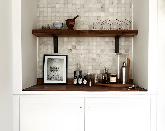 Heavy Duty 1.5 Inch Wide L Bracket for Industrial Farmhouse Shelving, Rustic Steel Shelf Bracket for Heavy Shelves Wall Mount