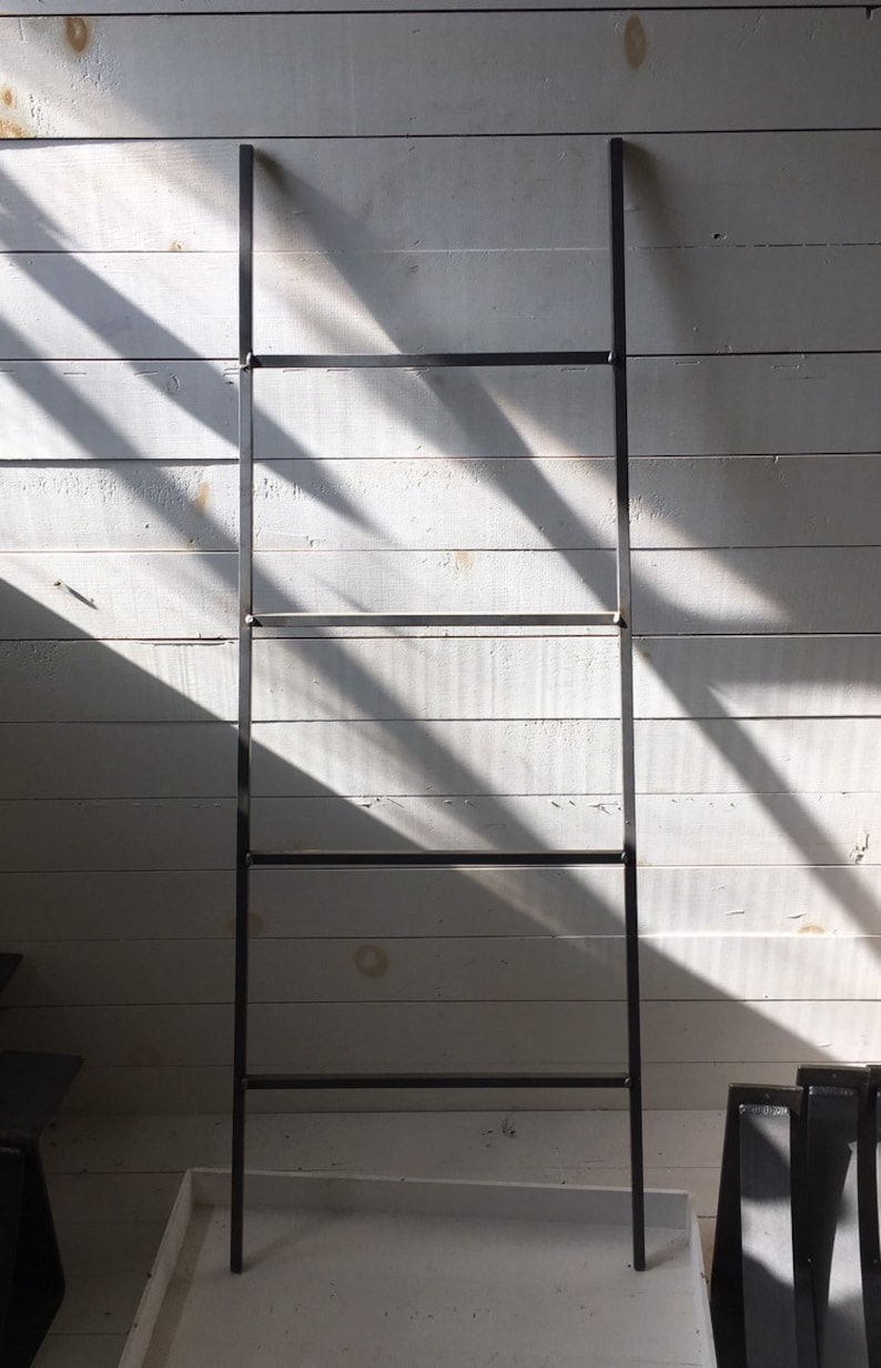 Straight Metal Blanket Ladder Home Decor Industrial Ladder Etsy