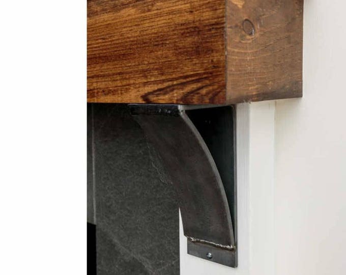 4 Inch Wide Mantel Bracket, Made from Heavy Duty Steel, Metal Bracket for Wood Mantel, Made in the USA Shelf Support