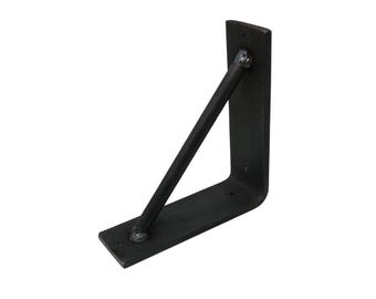 IndustrialFarmCo Heavy Duty L Bracket for Shelves - Modern Farmhouse Shelf Bracket - Black Steel - Made to Order - USA Handmade