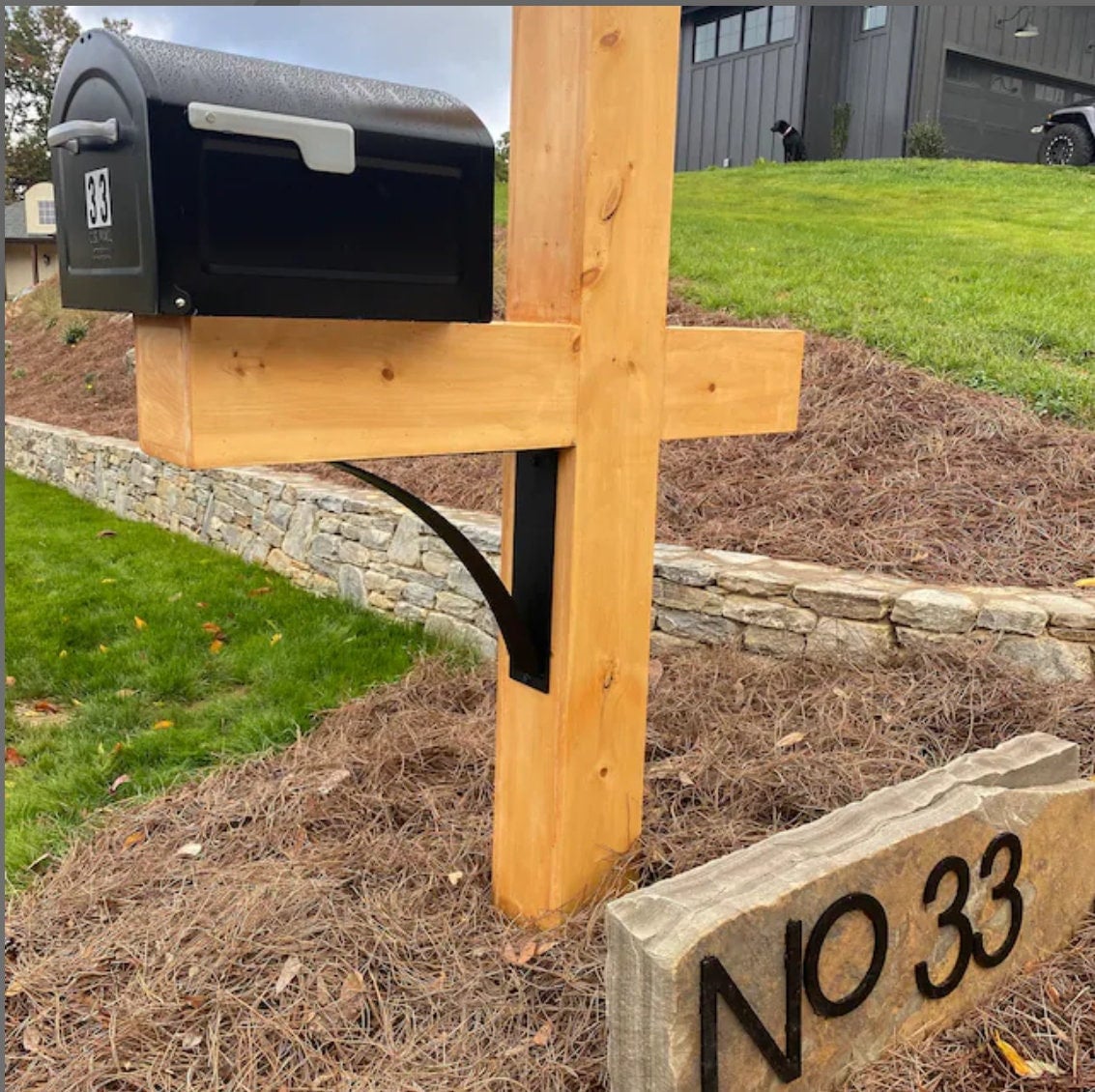 Mailbox Mount, Mailbox Support, Cedar Mailbox Bracket, Bracket For