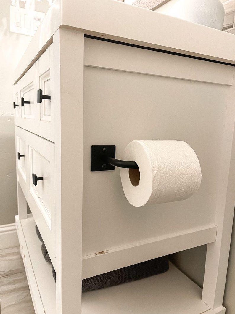 The Mitz Toilet Paper Holder – Minimalist Steel Bathroom Hardware, Modern Wall Mount TP Holder, Farmhouse Bath Decor, Handmade USA image 11