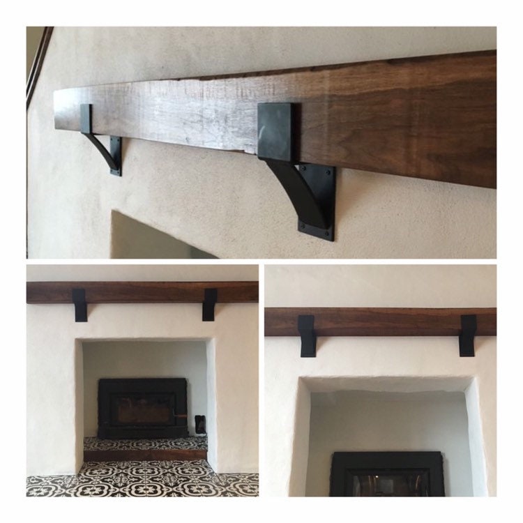 Farmhouse Mantel Brackets 4 Wide With 3 Curved Support Bar