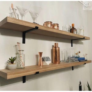 Handmade 1" Wide 'Z' Shelf Bracket with 1" Front Lip and 6" Wall Mount Leg - Proudly Made in the USA Black, Gold, Silver, Copper Finish