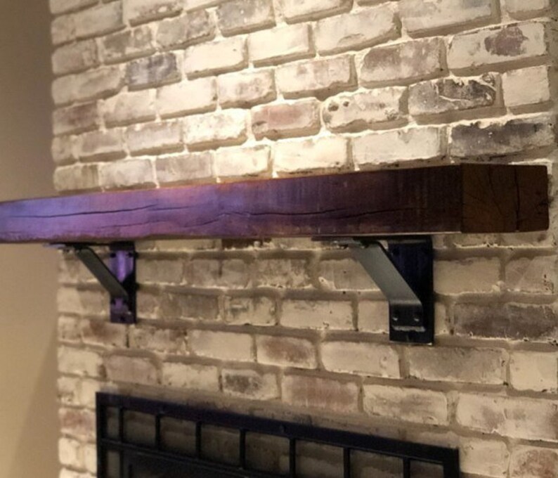 Rustic Mantel Bracket Black Mantle Bracket Rustic Mantel Etsy