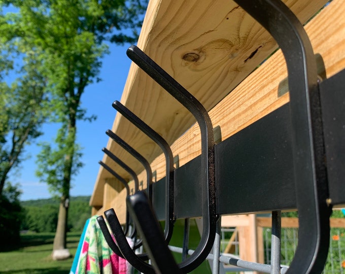 Wrought Iron Coat Rack - 2" wide backplate with 1/2" hooks