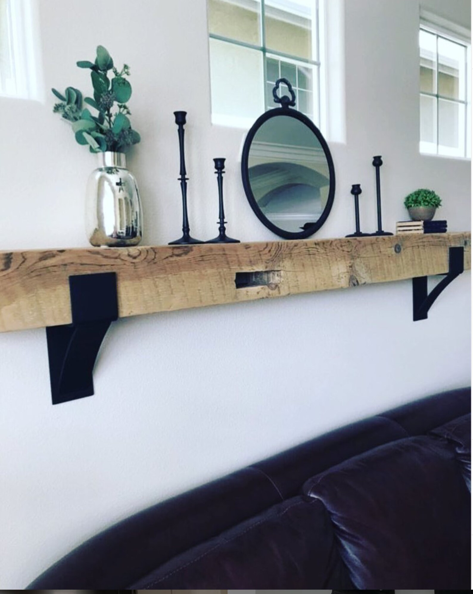 Metal Mantle Bracket Black Steel Rustic Mantel Bracket With Etsy