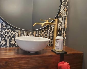 Rustic Steel Hand Towel Holder, Bathroom Vanity Hook