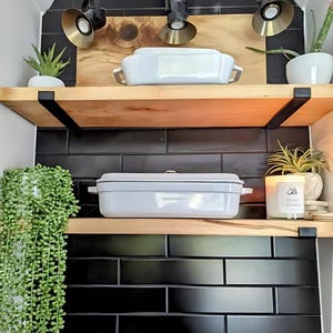 1.5&quot; Wide Floating Shelf Bracket – Heavy Duty Metal Support – Modern Industrial Shelf Hardware – Handmade in USA – 75 lb Capacity