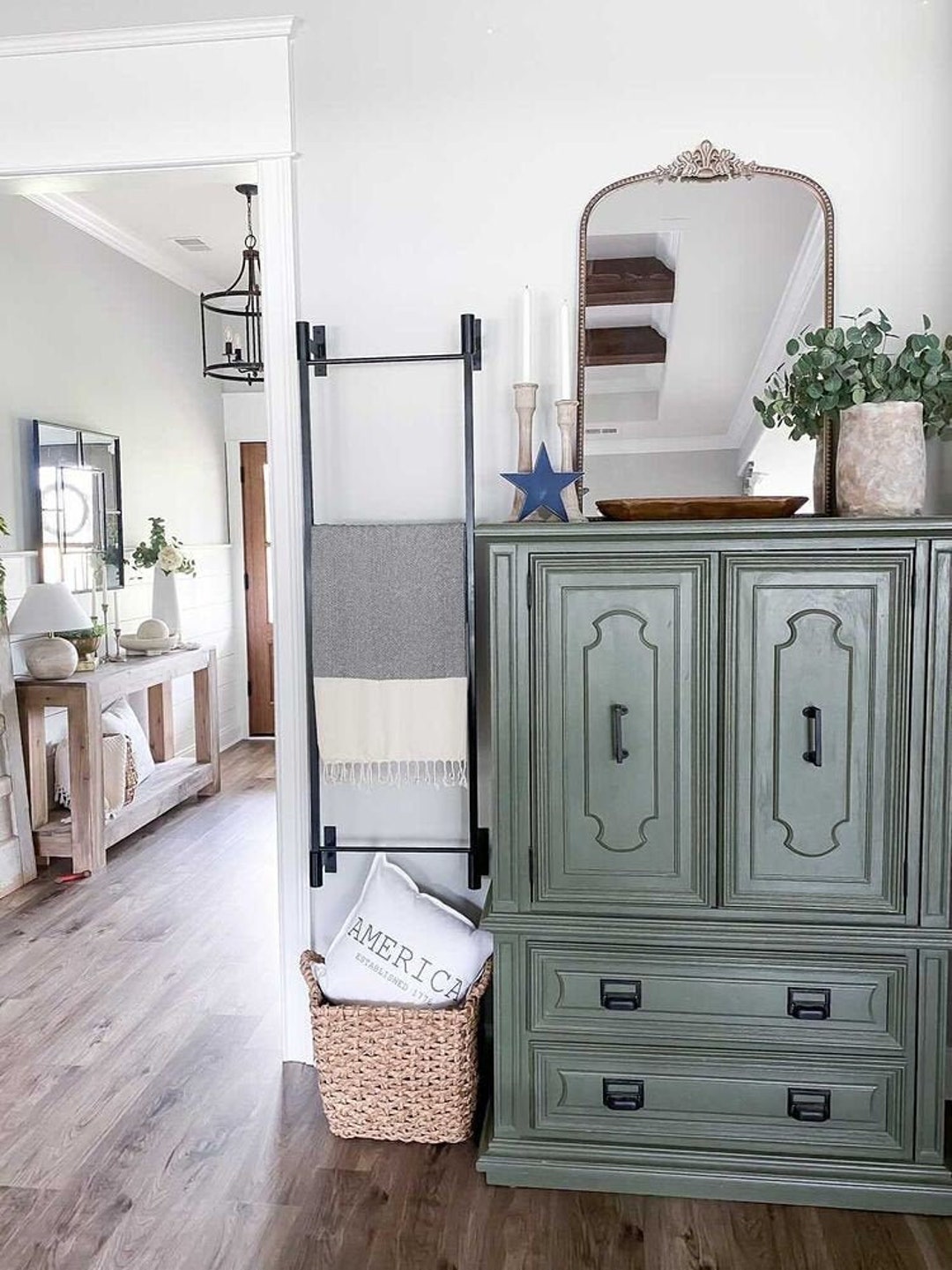 Industrial Metal Wall Mounted Blanket Ladder With 4 Mounting Pieces Etsy