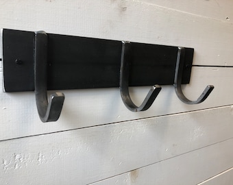 Handcrafted Industrial Farmhouse Steel Coat Rack | Wall Hooks Set | Mudroom Foyer Entryway Organizer | Free US Shipping