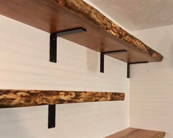 Heavy Duty L Bracket for Shelves - 6x6 Inch Steel Shelf Support, Wall Mounted Floating Shelf Bracket | Handmade in USA