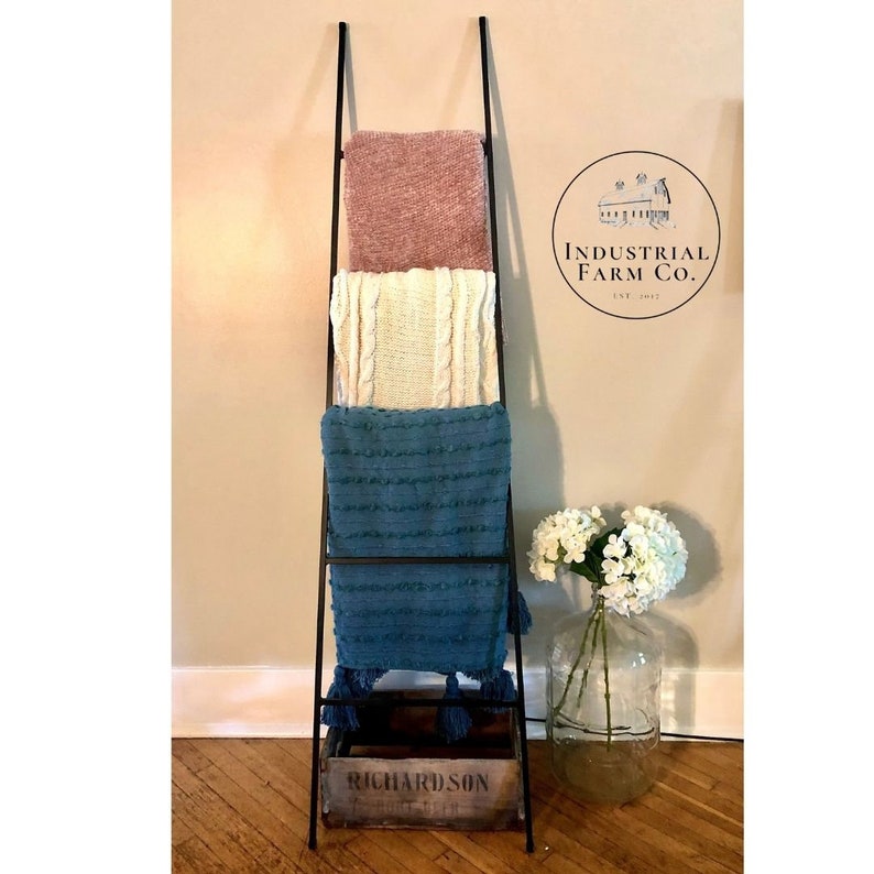 Metal Blanket Ladder Black Metal Blanket Ladder Metal Etsy