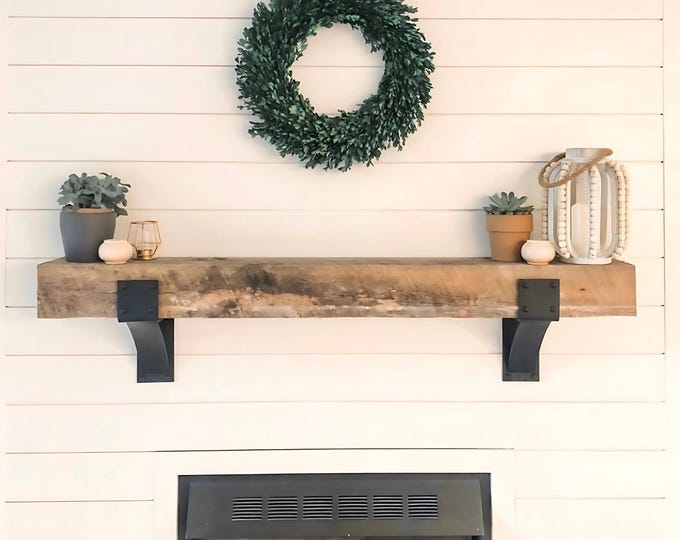 The Clermont Farmhouse Shelf Bracket - 4" Wide with 3" curved support bar - Rivets Added - Sold Individually