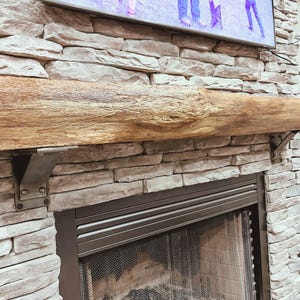 The Ithaca 4&quot; Farmhouse Shelf Bracket – Heavy Duty Rustic Mantel Support, Black Metal Fireplace Bracket, Modern Farmhouse Mantle Hardware