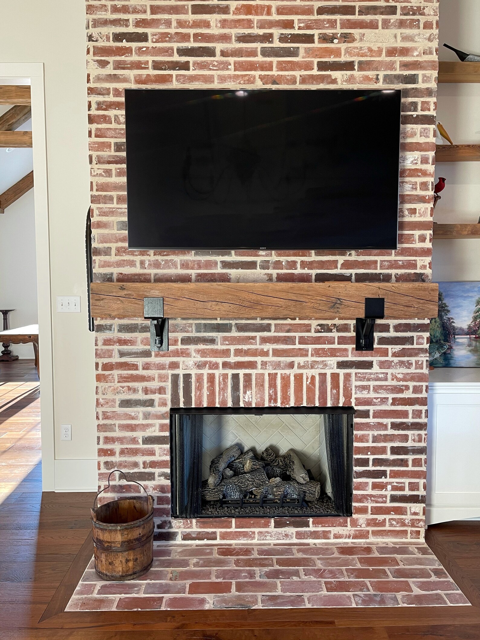 Rustic Mantel Bracket 4 Wide With 1 Solid Square Etsy