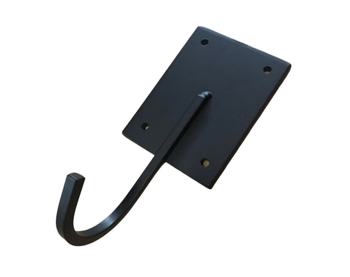 Handmade Black Steel Wall Hook | Farmhouse Coat Hook | Custom Back of Door Hook | Macrame Hanging Hook | Industrial Farm Co.