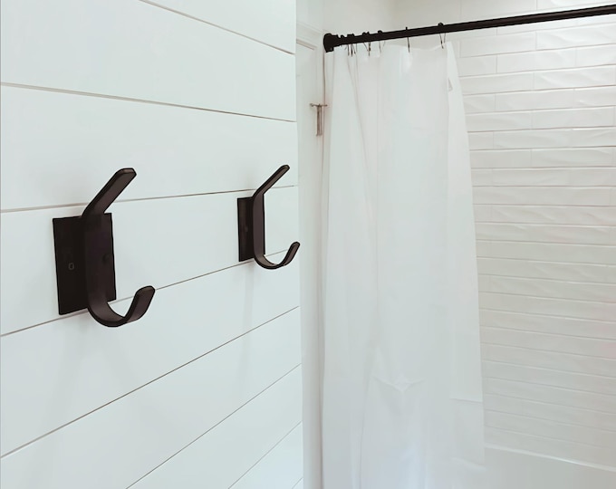 Metal Wall Hooks for Wall, Rustic Hooks for Bathroom, Black Metal Hook, Steel Wall Hook, Heavy Duty Wall Hook, Black Coat Hooks Wall Mounted