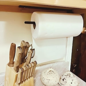 Portarrollos de papel higiénico Hyde Hall: acero industrial, montaje bajo armario, herrajes de cocina rústicos, dispensador de pared, hecho a mano en EE. UU. imagen 16