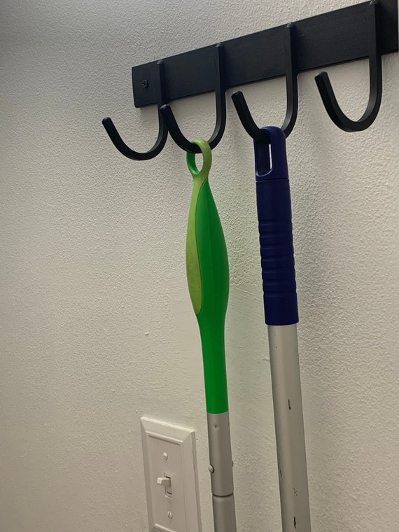 Utility Hook, Utility Hook Rack, Broom Hanger, Broom Hook, Broom and Mop  Holder, Mop Hook Storage Rack, Wall Mounted Broom and Swiffer Hook 