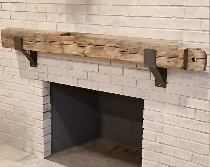 Raw Steel Industrial Mantel Bracket with 4″ Lip – Heavy-Duty 3″ Wide Shelf Bracket, Black Powder-Coat Option, Handmade USA