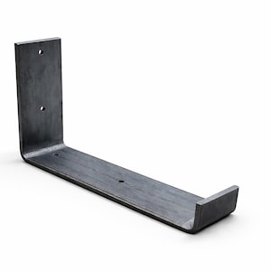 The Dudley 3" Steel J Shelf Bracket – Heavy Duty Wall Mount, Floating Shelf Support, Handmade USA