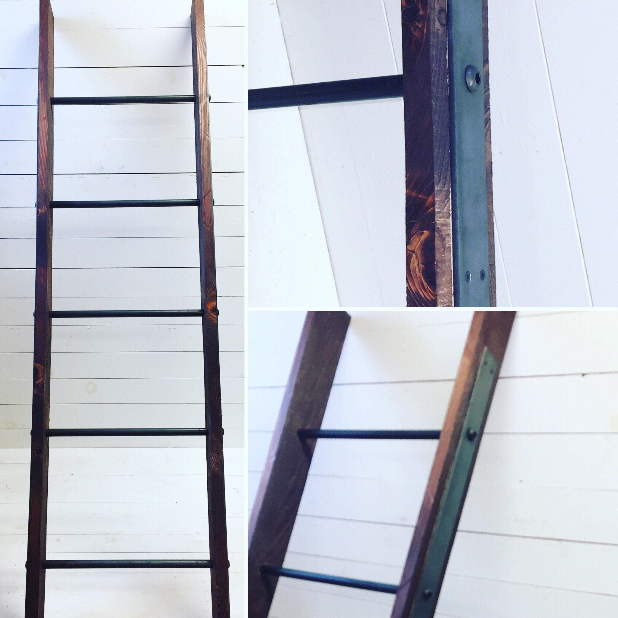 Ladder Home Decor Rustic Wooden Towel Decorative Wood Metal Blanket Ladder Decor Gallery Photo