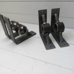 Soporte de estante metálico de estilo industrial con anillo circular para montaje en pared, herrajes rústicos para baño y decoración de estantes de cocina imagen 14