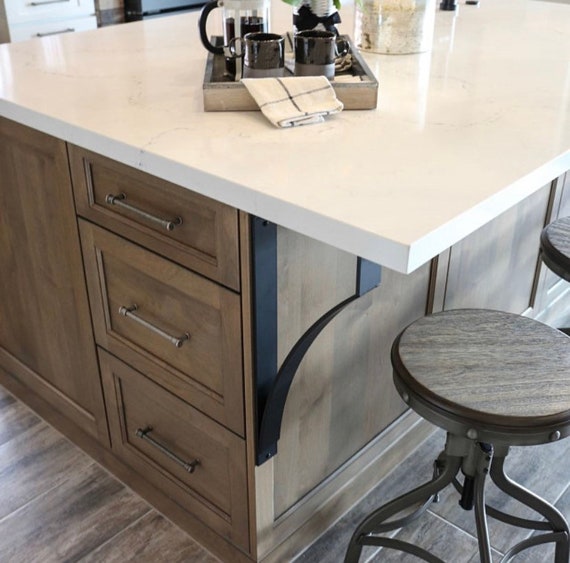 Counter Top Support Legs Granite, How Much Overhang For Kitchen Island Without Support