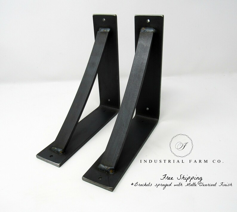 Shelf Brackets Shelf Brackets Black Industrial Farmhouse Etsy