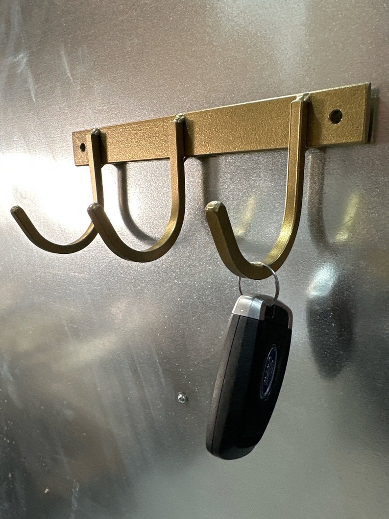 Industrial Farmhouse Steel Utility Rack with Single J Hooks - Handcrafted Entryway Organizer - Made to Order - Matte Clear Coat Finish or Copper Plated - Free Shipping within the US