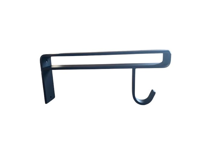 Large Strap Shelf Bracket - Classic Brass Design for Modern Shelving - Made with or without Rod Mounting Hook Free shipping