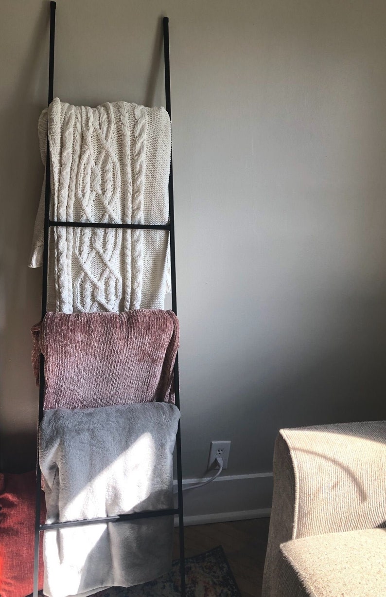 Metal Iron Blanket Ladder Home Decor Industrial Ladder Etsy