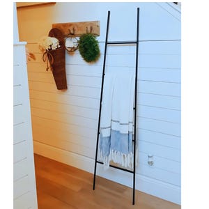 Tapered Blanket Ladder, Home Decor, Industrial Ladder, Metal Ladder, Decorative Ladder, Decorative Metal Blanket Ladder, Farmhouse Ladder
