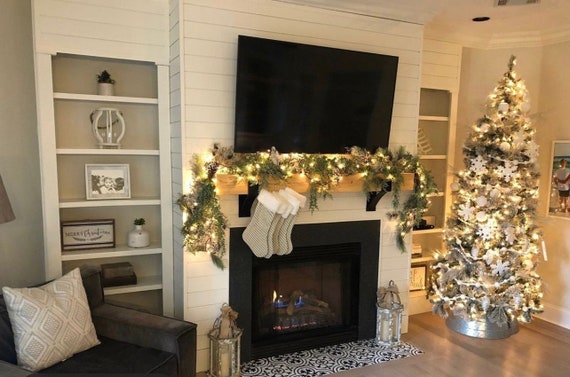 Christmas Fireplace Decor Winter Home Decor Farmhouse Winter - Etsy