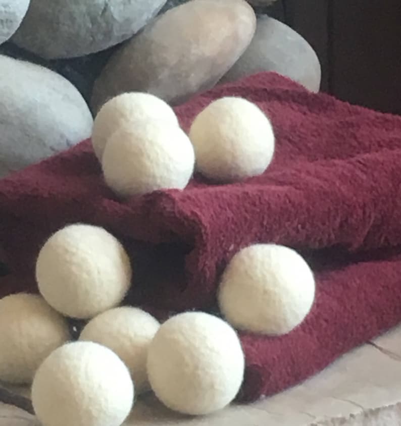 Organic Wool Dryer Balls / Unscented Felted Fabric Softener/ Etsy