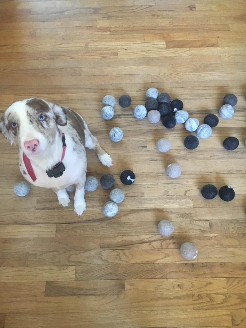 wool ball dog toy