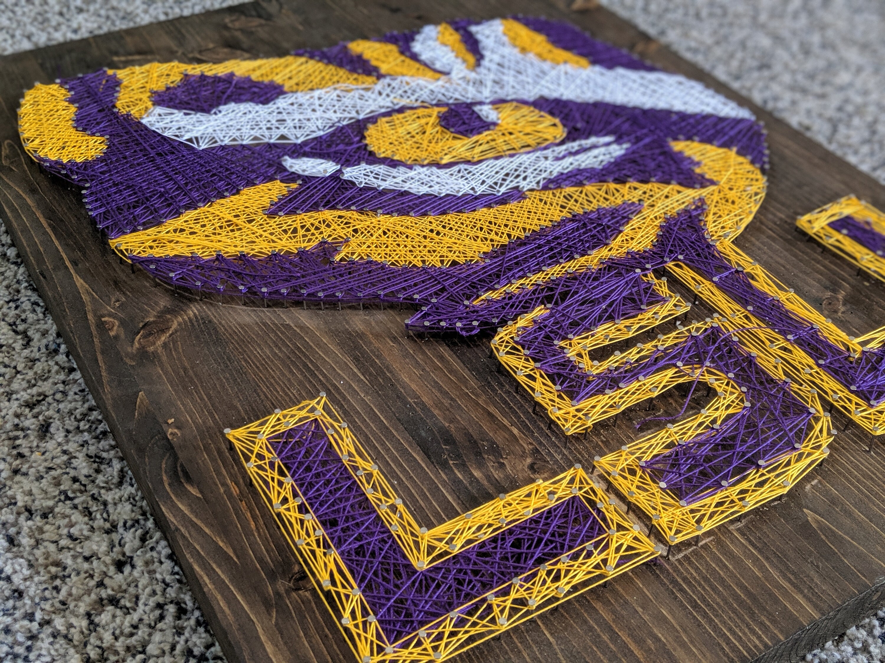 String Art Lsu LSU Nail String Art - Etsy