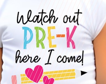 ¡Cuidado, Preescolar, allá voy! SVG / Camiseta del primer día de preescolar / Archivo Cricut para la vuelta al cole