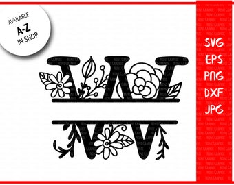 Download Monogram letter T Split letter T silhouette files SVG | Etsy