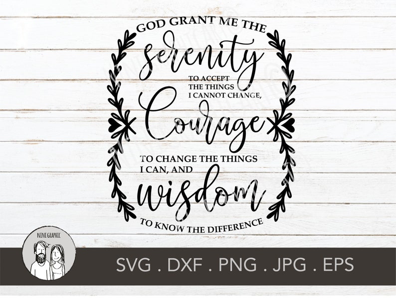 Download Serenity Prayer Svg Clipart and Cut Files for Crafters | Etsy
